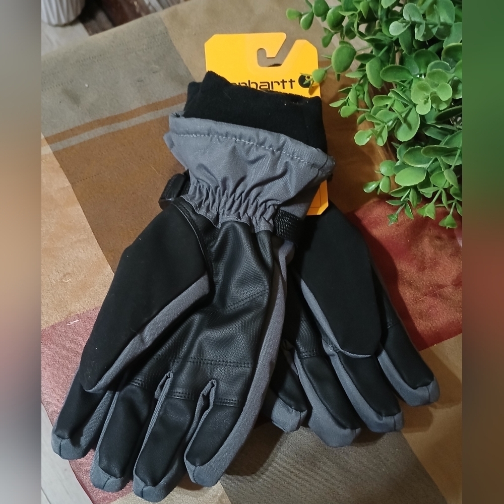 New Carhartt XL Waterproof Men's Gloves Outdoor Winter Gray Black - Picture 3 of 4